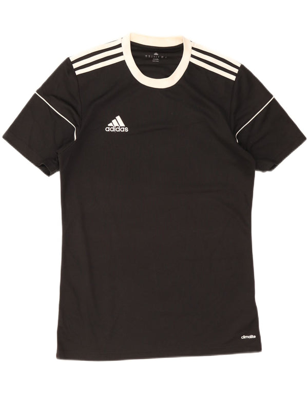 Adidas Mens Climalite Camiseta Top Pequeno Preto Colorblock Poliéster
