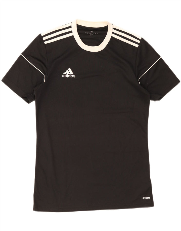 Adidas Mens Climalite Camiseta Top Pequeno Preto Colorblock Poliéster