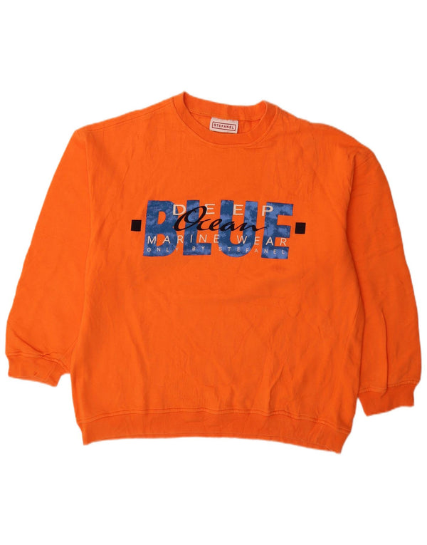 Stefanel moletom gráfico masculino jumper XL laranja