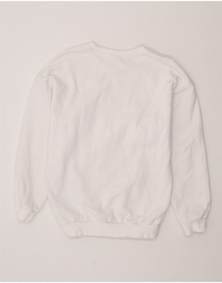ADIDAS Womens Oversized Sweatshirt Jumper UK 4 XS White Cotton Vintage Adidas and Second-Hand Adidas from Messina Hembry 