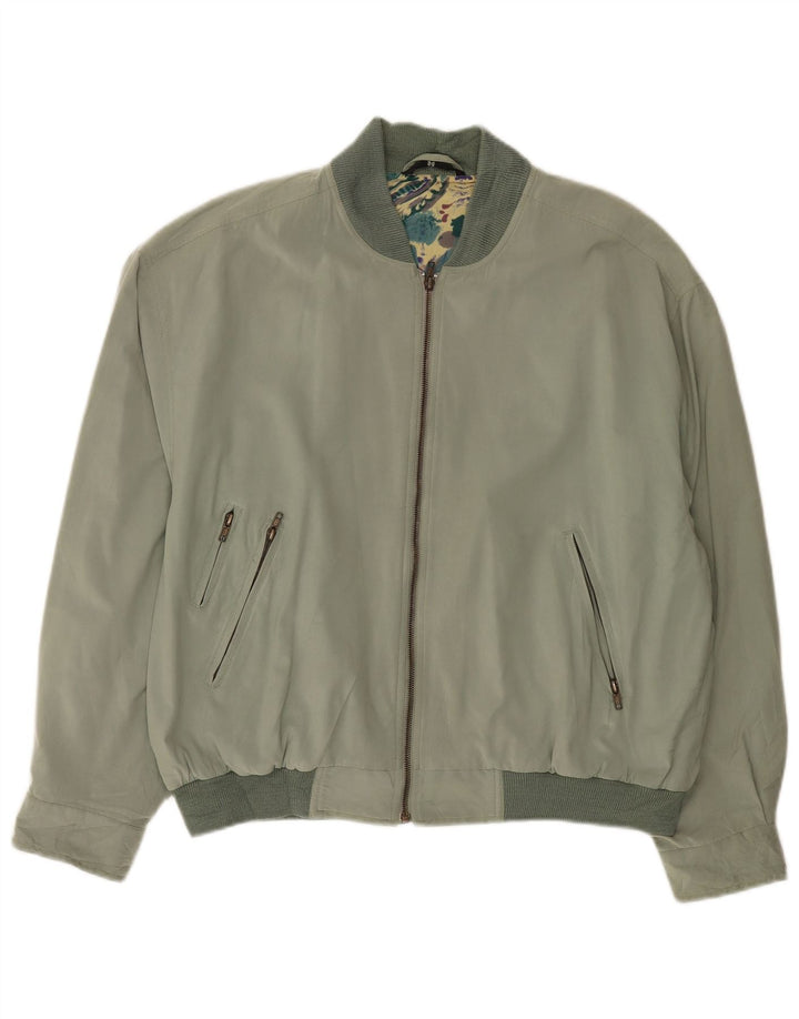Jaqueta bomber feminina VINTAGE UK 26 4XL poliéster verde