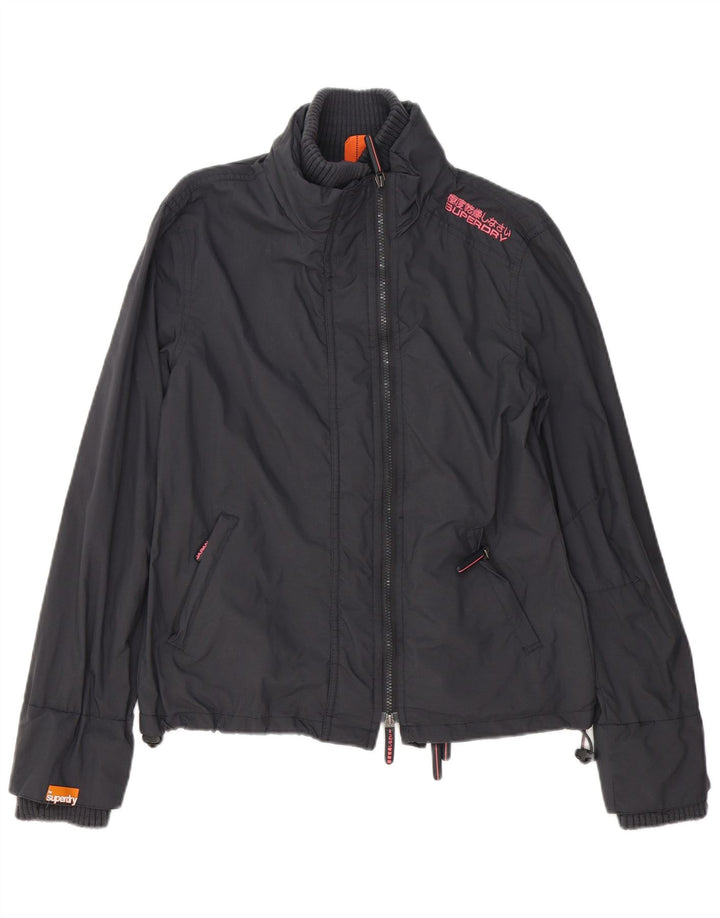 Jaqueta de chuva feminina SUPERDRY UK 16 poliéster cinza grande