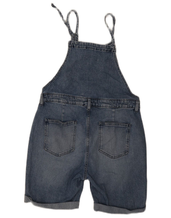 Shorts jeans feminino Fat Face Dungarees Reino Unido 12 médio W30 algodão azul