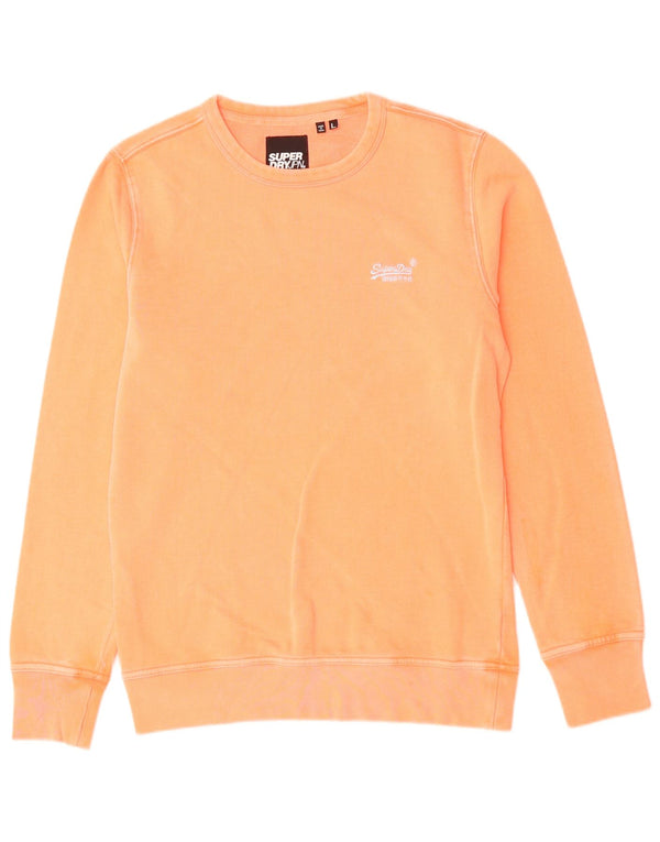 SUPERDRY moletom masculino jumper grande algodão laranja