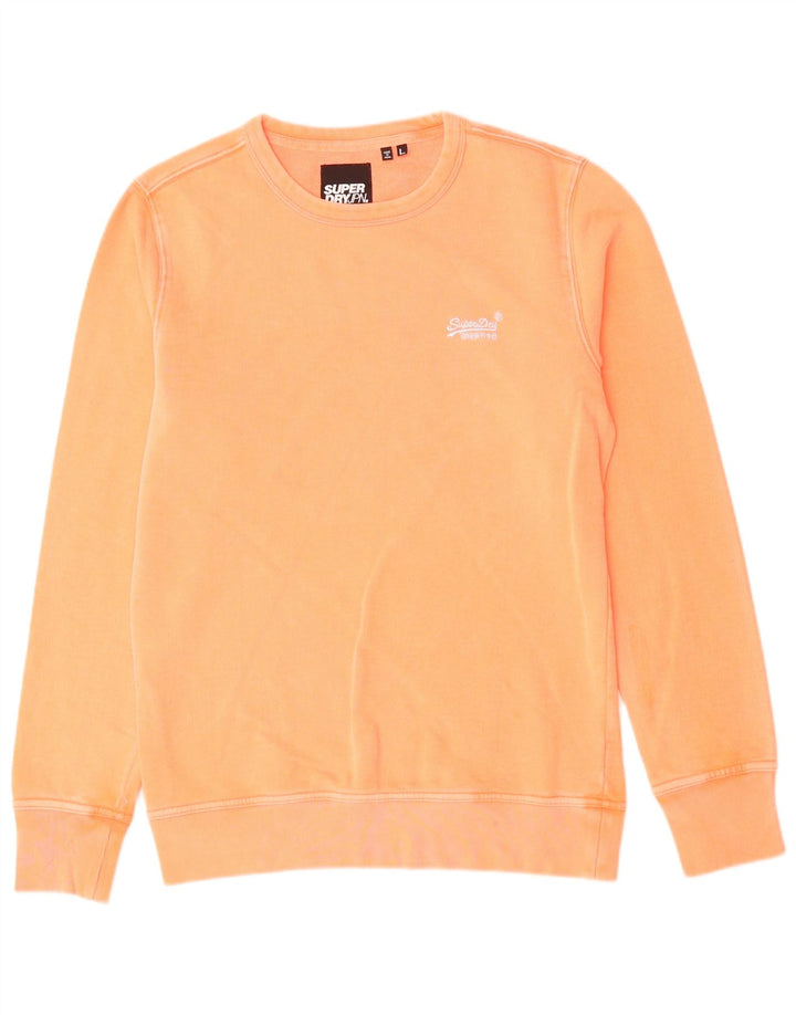 SUPERDRY moletom masculino jumper grande algodão laranja