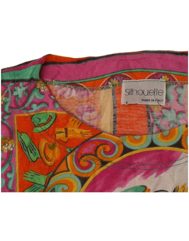 Camiseta feminina gráfica Silhouette UK 16 grande patchwork multicolorido