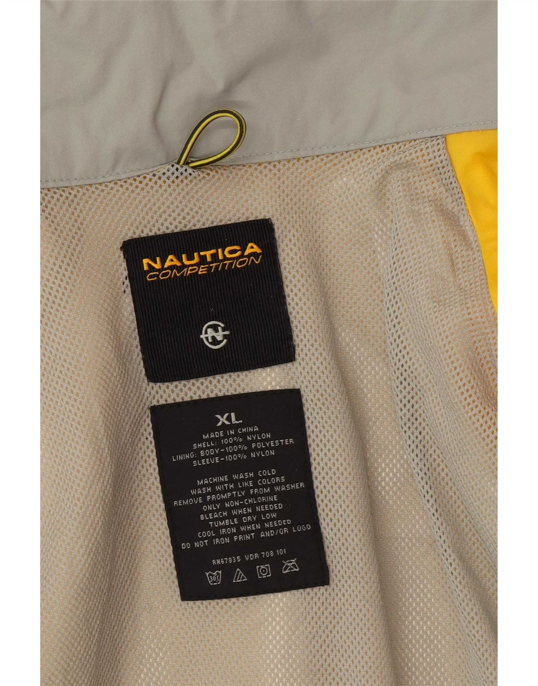 Jaqueta de chuva masculina Nautica UK 42 XL amarelo nylon