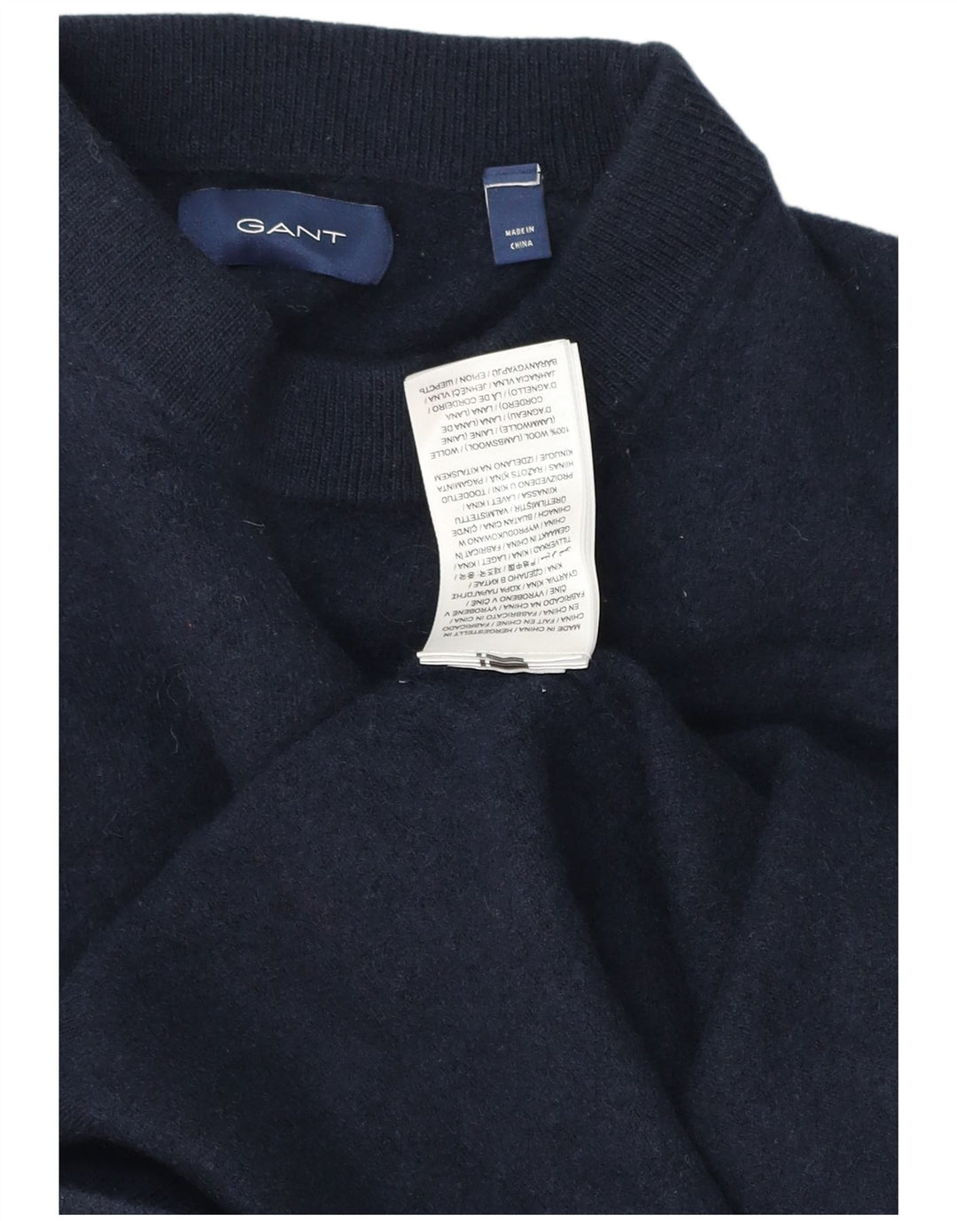 Suéter Gant Boys com gola tartaruga 11-12 anos lã de cordeiro azul marinho