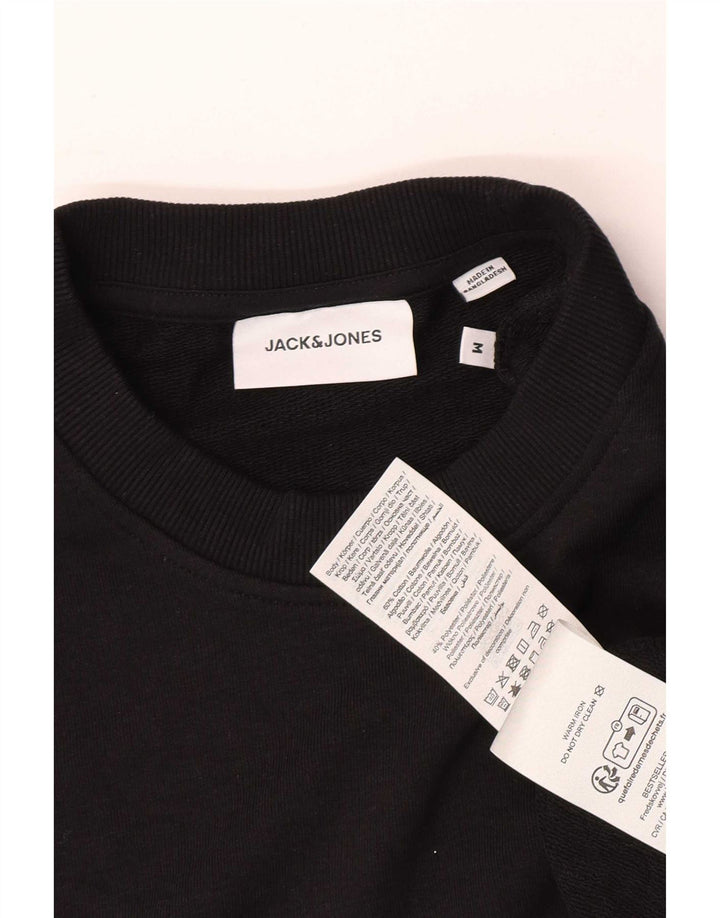 Jack & Jones moletom gráfico masculino jumper médio algodão preto