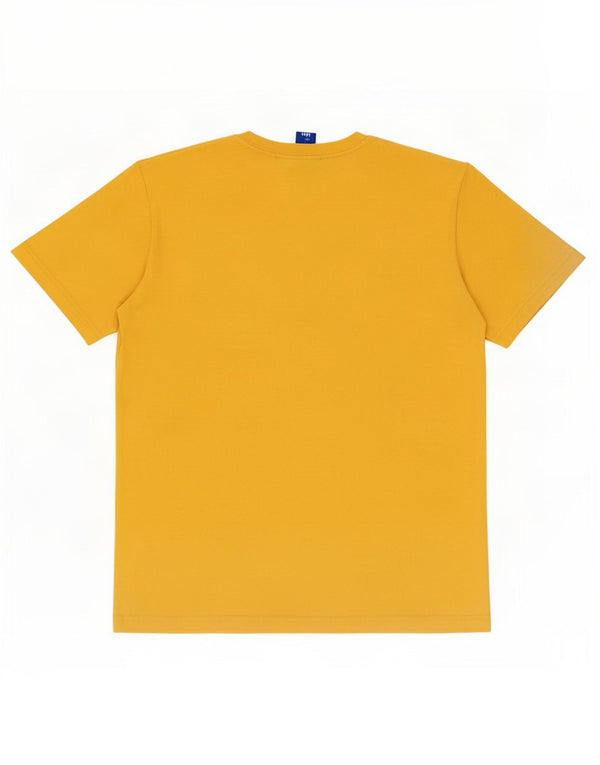 Camiseta gráfica masculina Champion de algodão amarelo médio