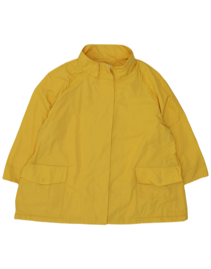 Jaqueta de chuva feminina superdimensionada Perte by Krizia UK 18 XL amarelo poliéster
