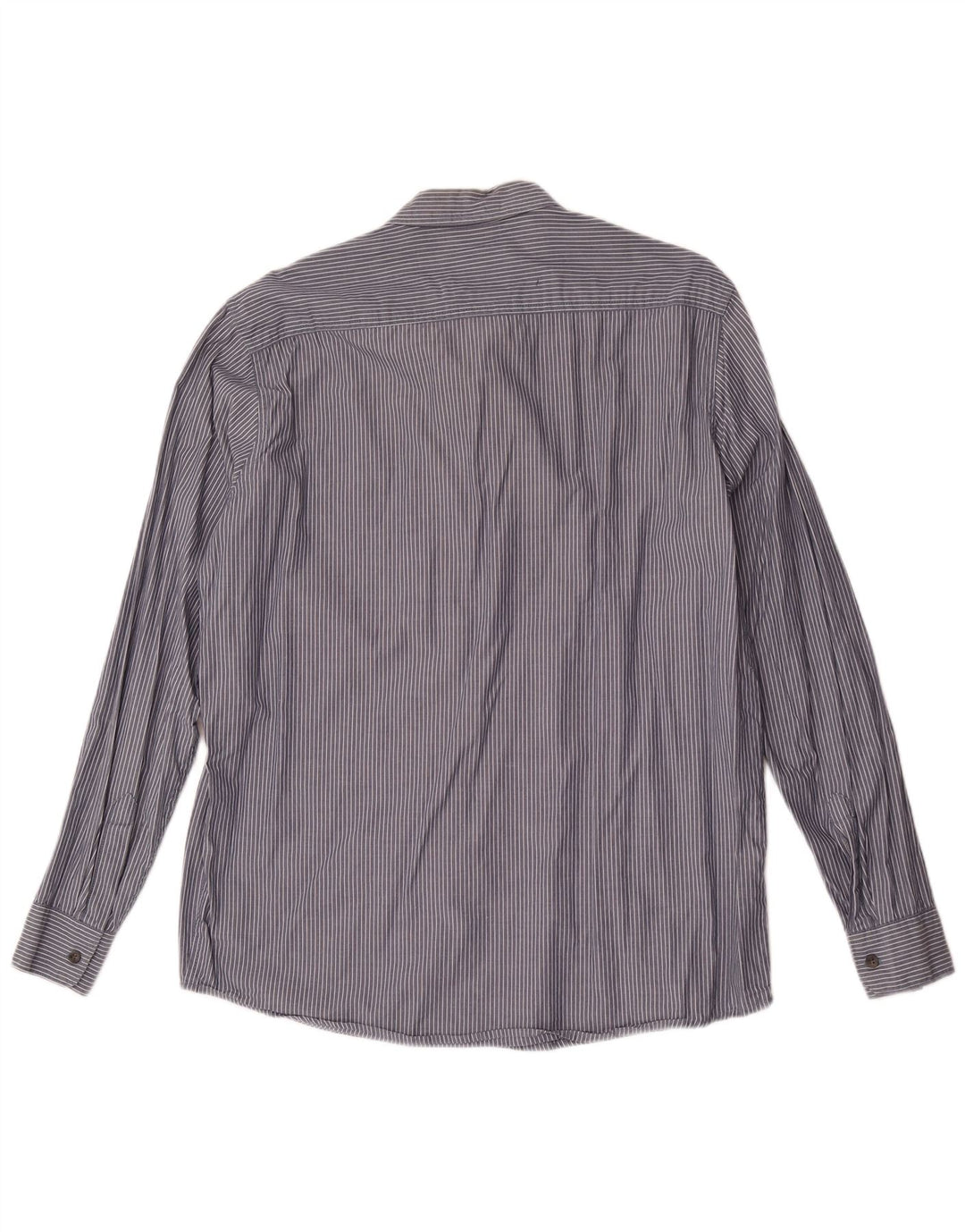 Camisa masculina Wrangler grande algodão listrado azul marinho