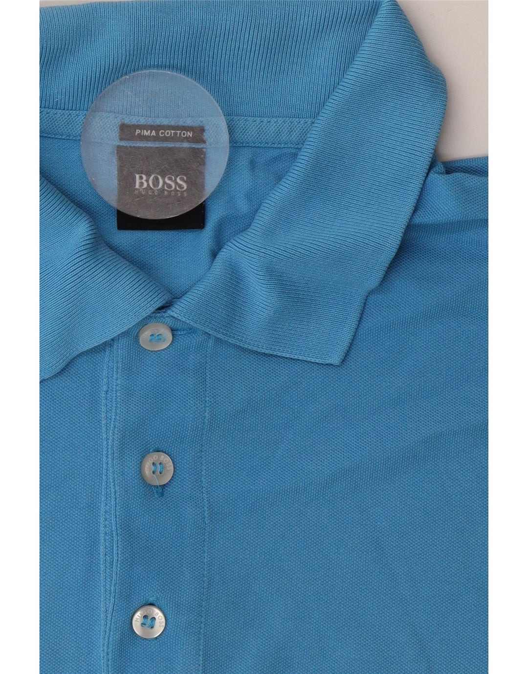 Camisa polo masculina HUGO BOSS grande algodão azul
