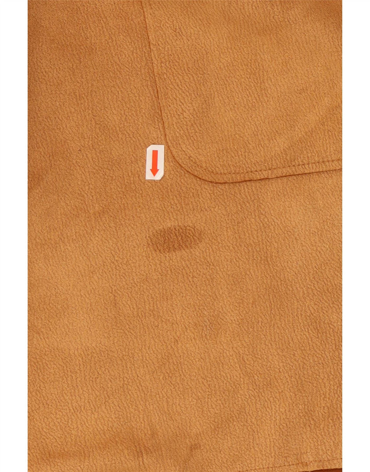 Suéter cardigã feminino Zara Longline Reino Unido 16 grande poliéster marrom