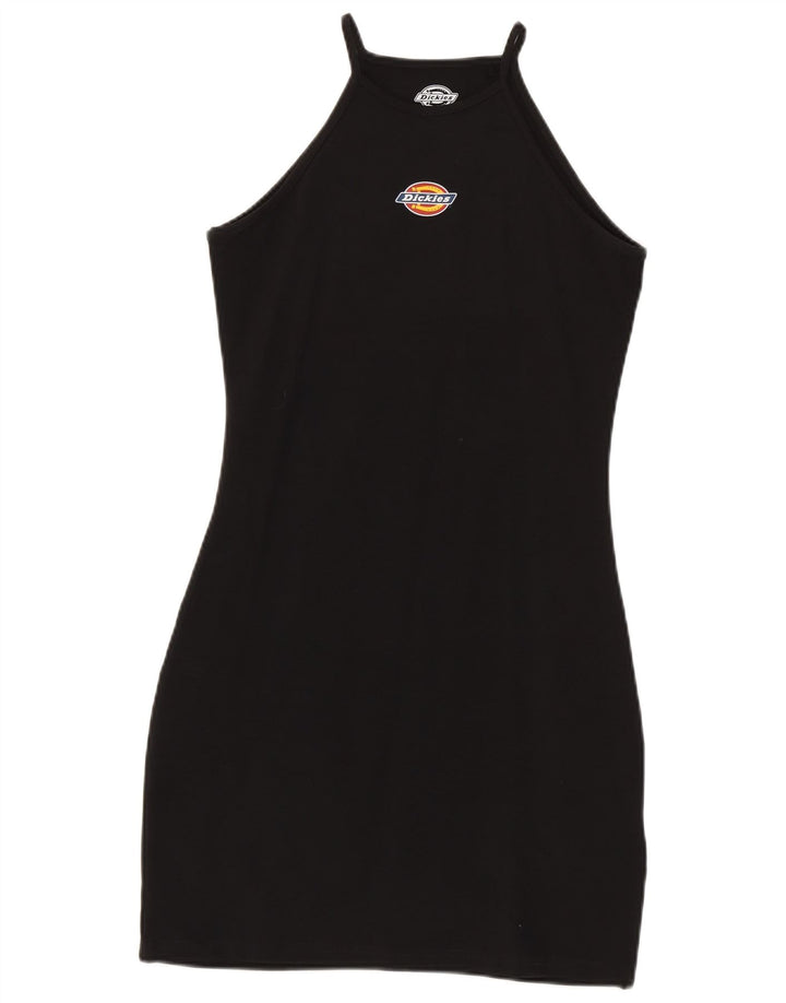 Vestido feminino Dickies com halter gráfico Reino Unido 12 algodão preto médio