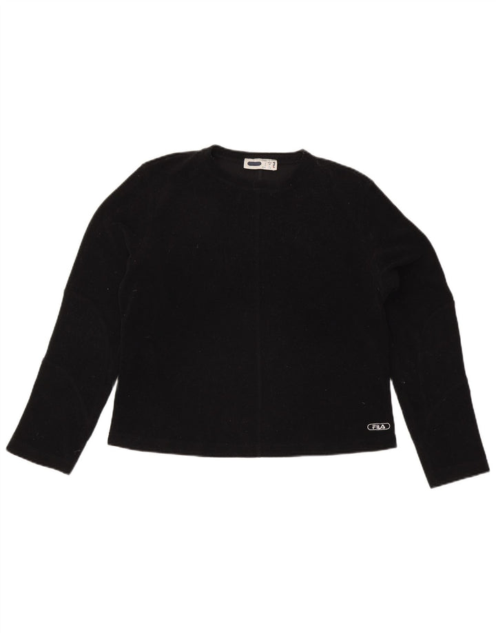 Fila Top Feminino Manga Longa UK 16 Grande Preto