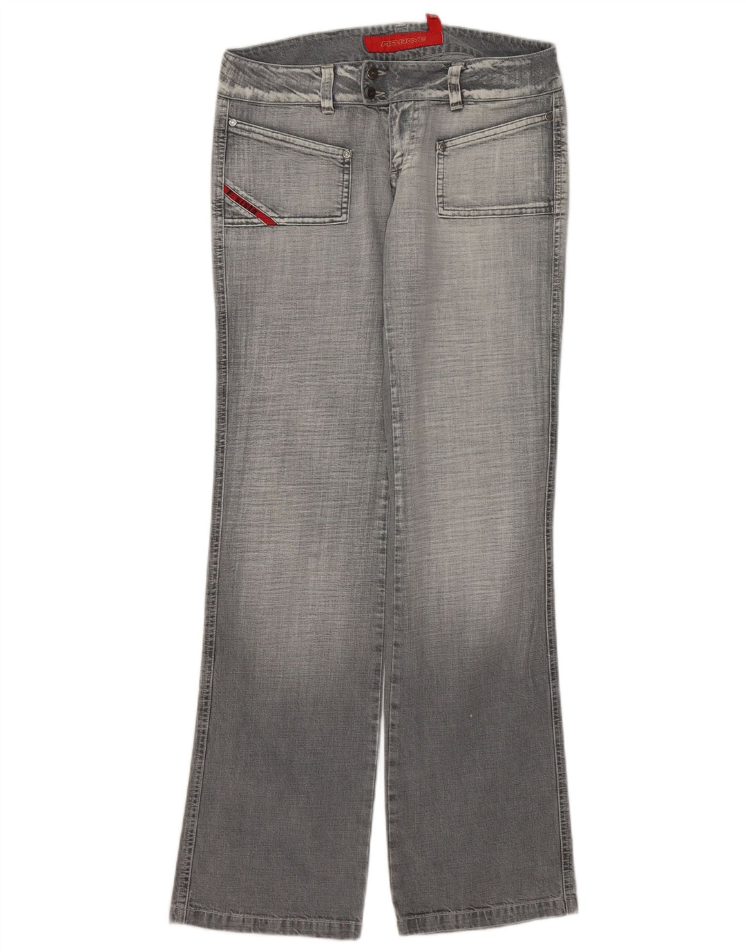 Jeans feminino bootcut FISHBONE W28 L34 algodão cinza