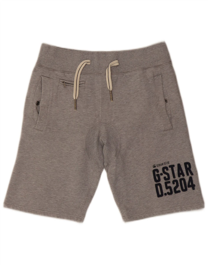 Shorts esportivos gráficos masculinos G-Star algodão manchado cinza médio