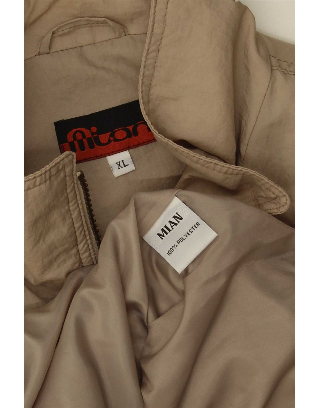 Jaqueta bomber masculina vintage UK 42 XL poliéster bege