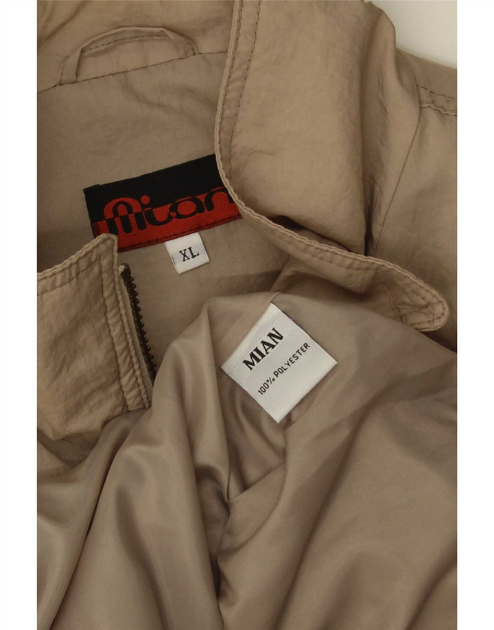 Jaqueta bomber masculina vintage UK 42 XL poliéster bege