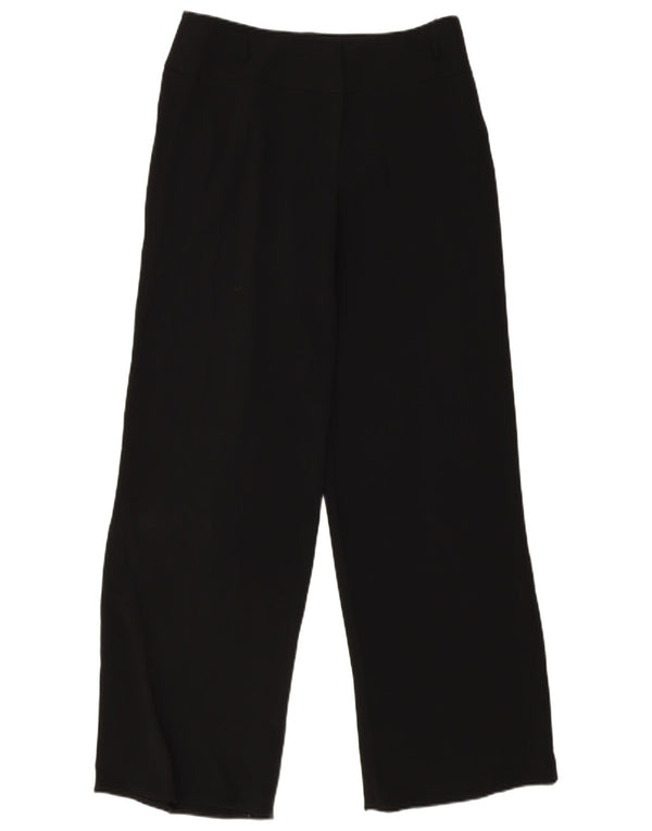 Calça feminina reta casual Coast UK 14 grande W32 L33 acetato preto