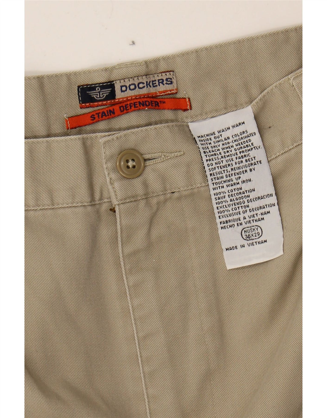 DOCKERS Mens Straight Chino Trousers W36 L29 Brown Cotton Vintage Dockers and Second-Hand Dockers from Messina Hembry 