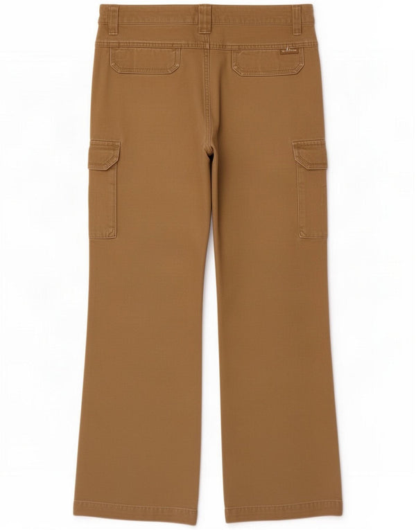 Calça Columbia Feminina Bootcut Cargo EUA 10 Grande W34 L30 Algodão Bege