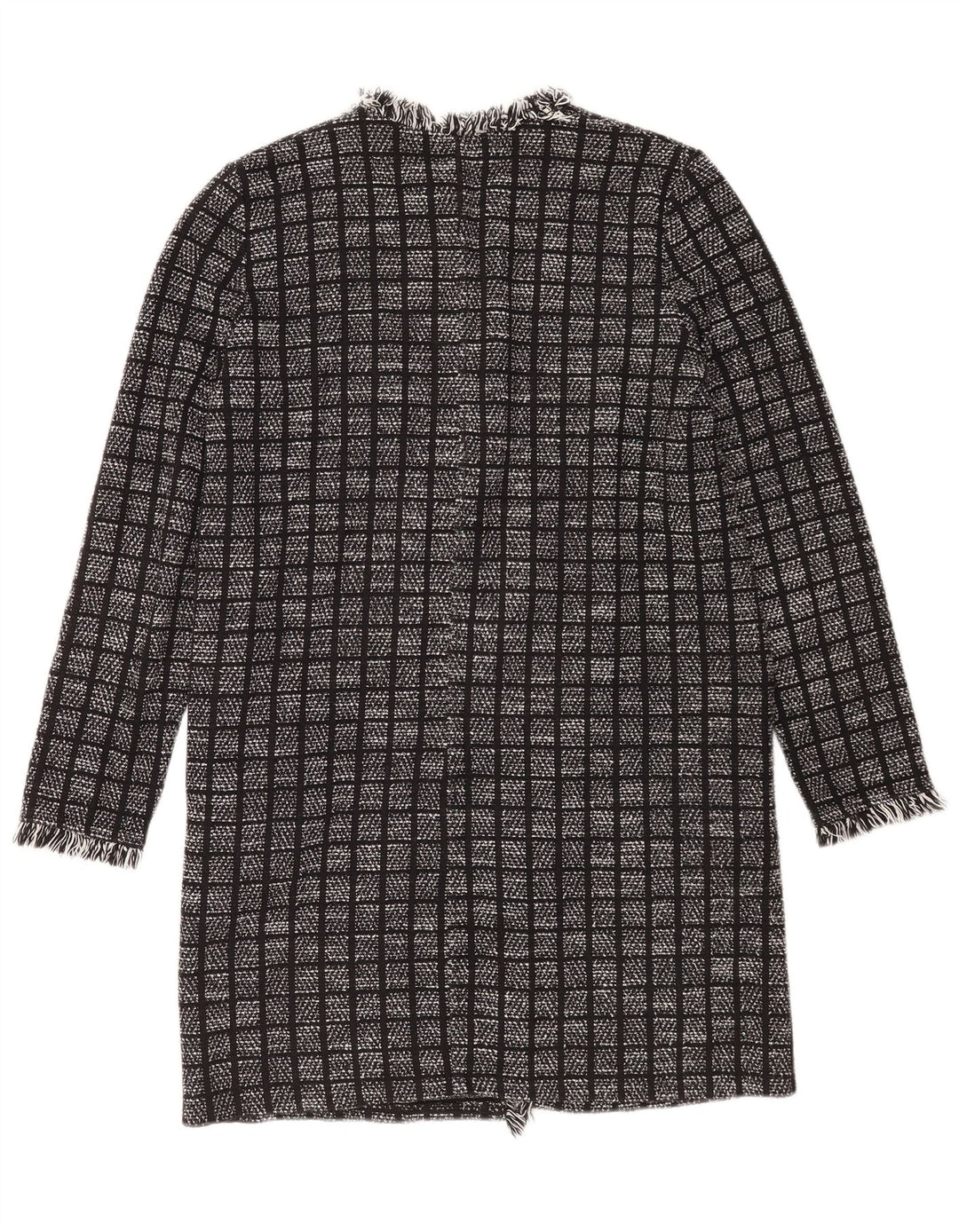 Sobretudo feminino Zara Oversized UK 10 pequeno xadrez cinza