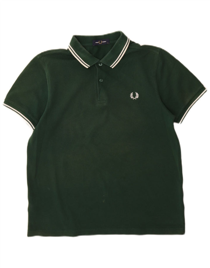 Camisa polo masculina Fred Perry algodão verde médio