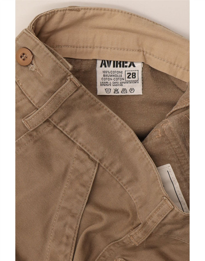 Calça chino reta masculina Avirex W28 L30 algodão bege