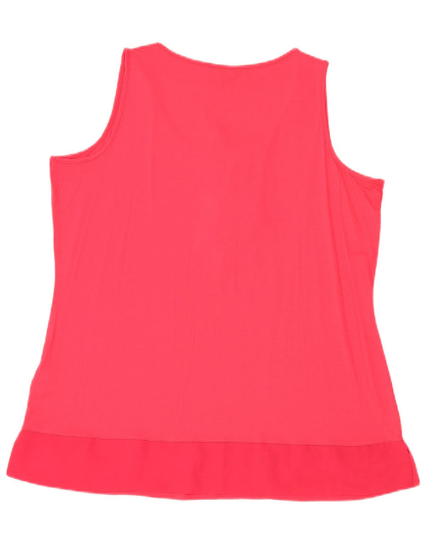 Blusa feminina sem mangas Marks & Spencer Reino Unido 18 XL viscose rosa