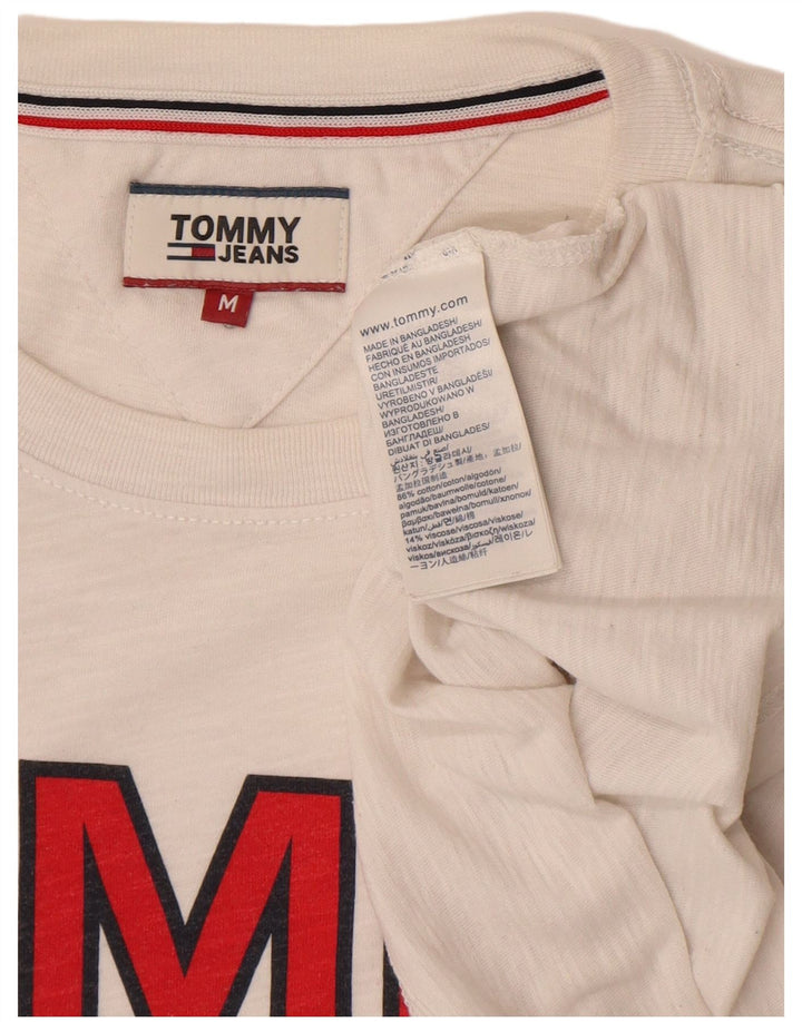 Tommy Hilfiger Camiseta masculina gráfica Top médio branco algodão colorblock