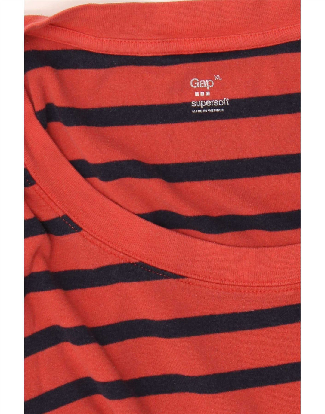 Top feminino Gap manga comprida UK 18 XL listrado vermelho