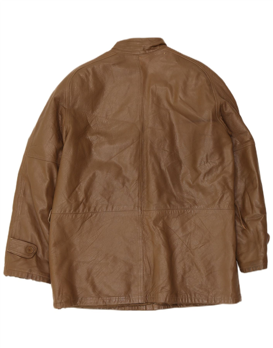 Jaqueta de couro masculina vintage IT 50 grande couro marrom