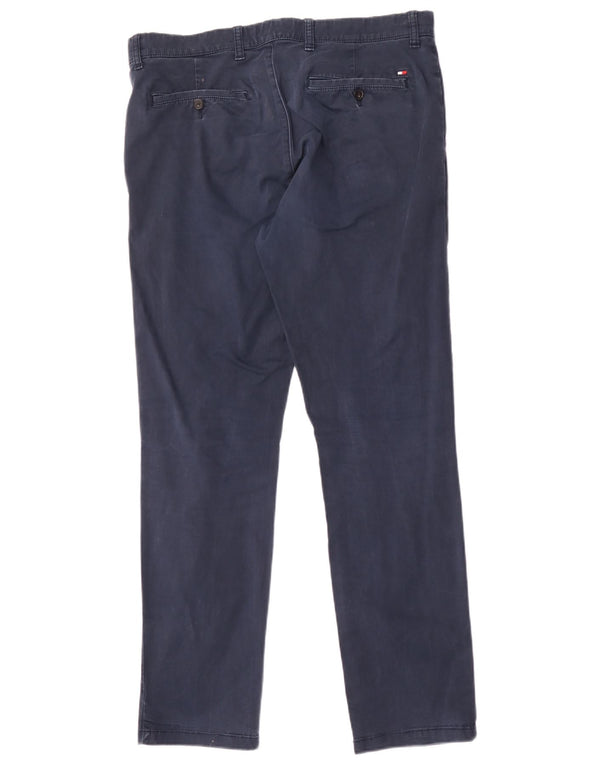 Tommy Hilfiger Mens Slim Fit Chino Calças W33 L32 Azul Marinho Algodão
