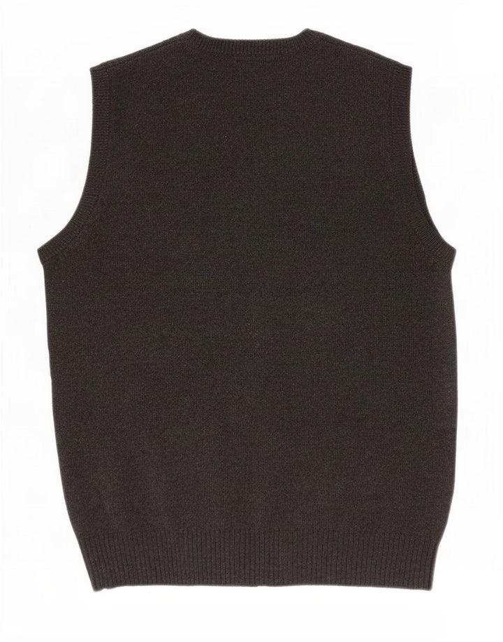 Regata masculina John Lewis com colete grande de lã Merino cinza