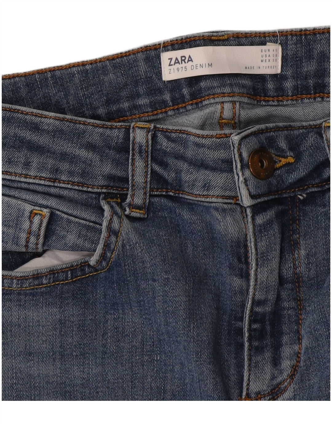 Zara Jeans Slim Feminino EU 40 Médio W30 L29 Azul