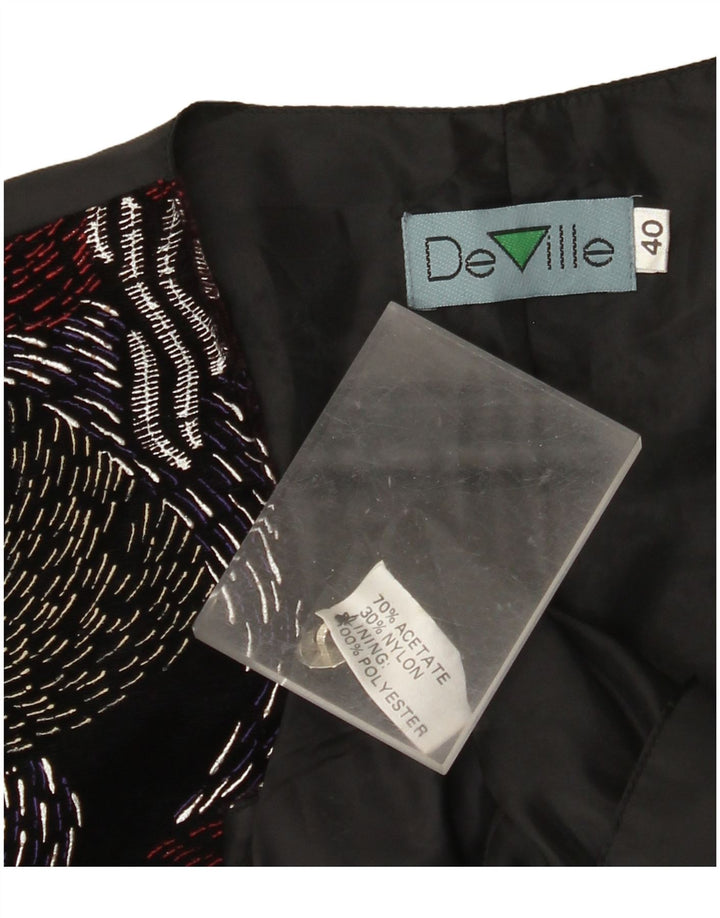 Colete feminino DE VILLE EU 40 acetato geométrico preto médio
