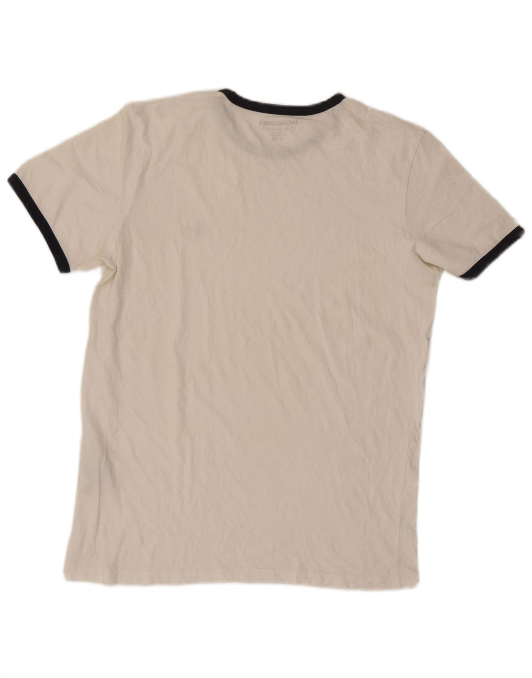 Camiseta masculina Jack & Jones Top médio de algodão listrado branco