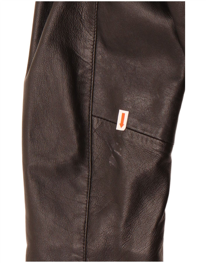 Jaqueta feminina de couro superdimensionada Essence Reino Unido 18/20 XL couro preto