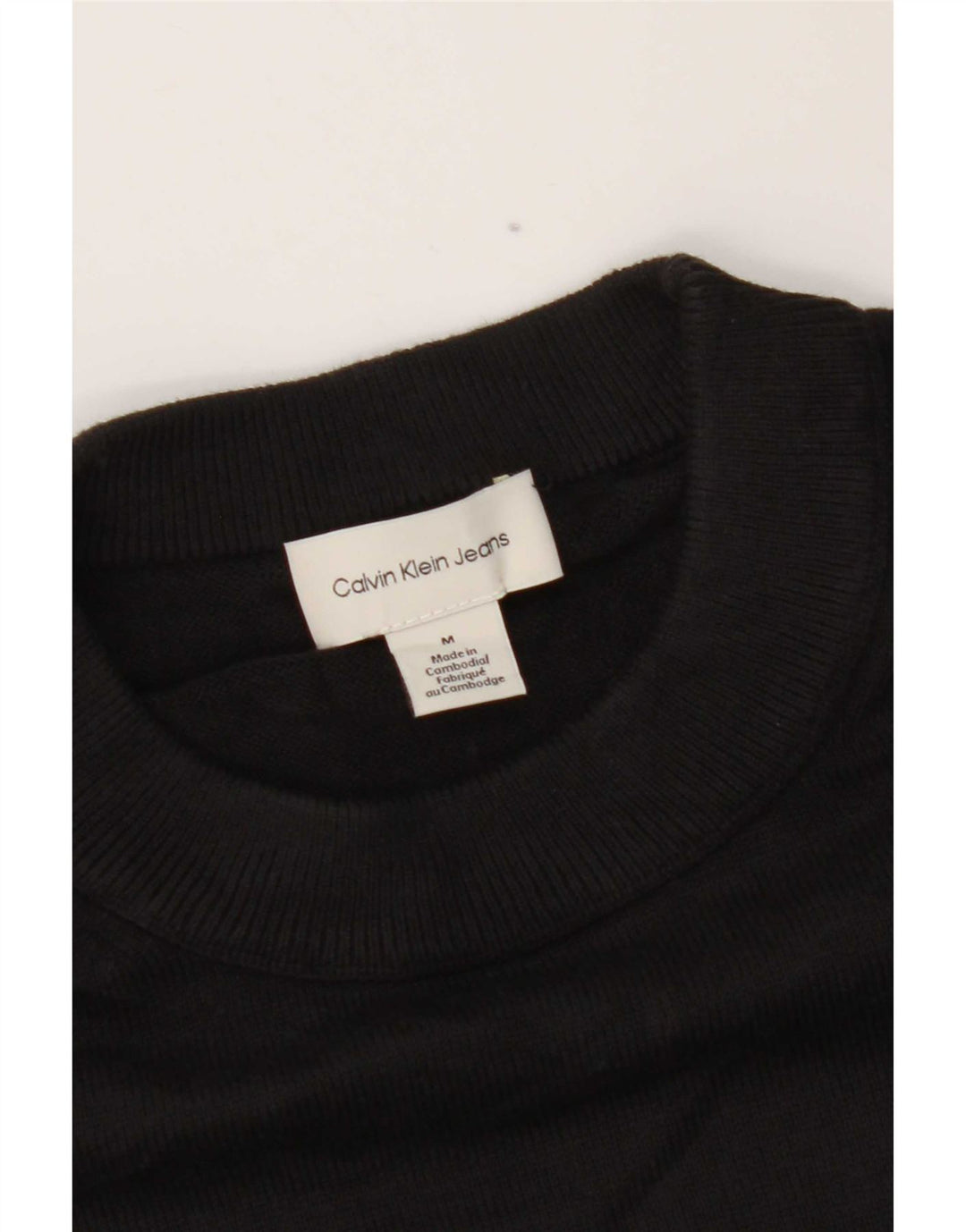 Suéter masculino Calvin Klein Jeans com gola redonda, preto médio