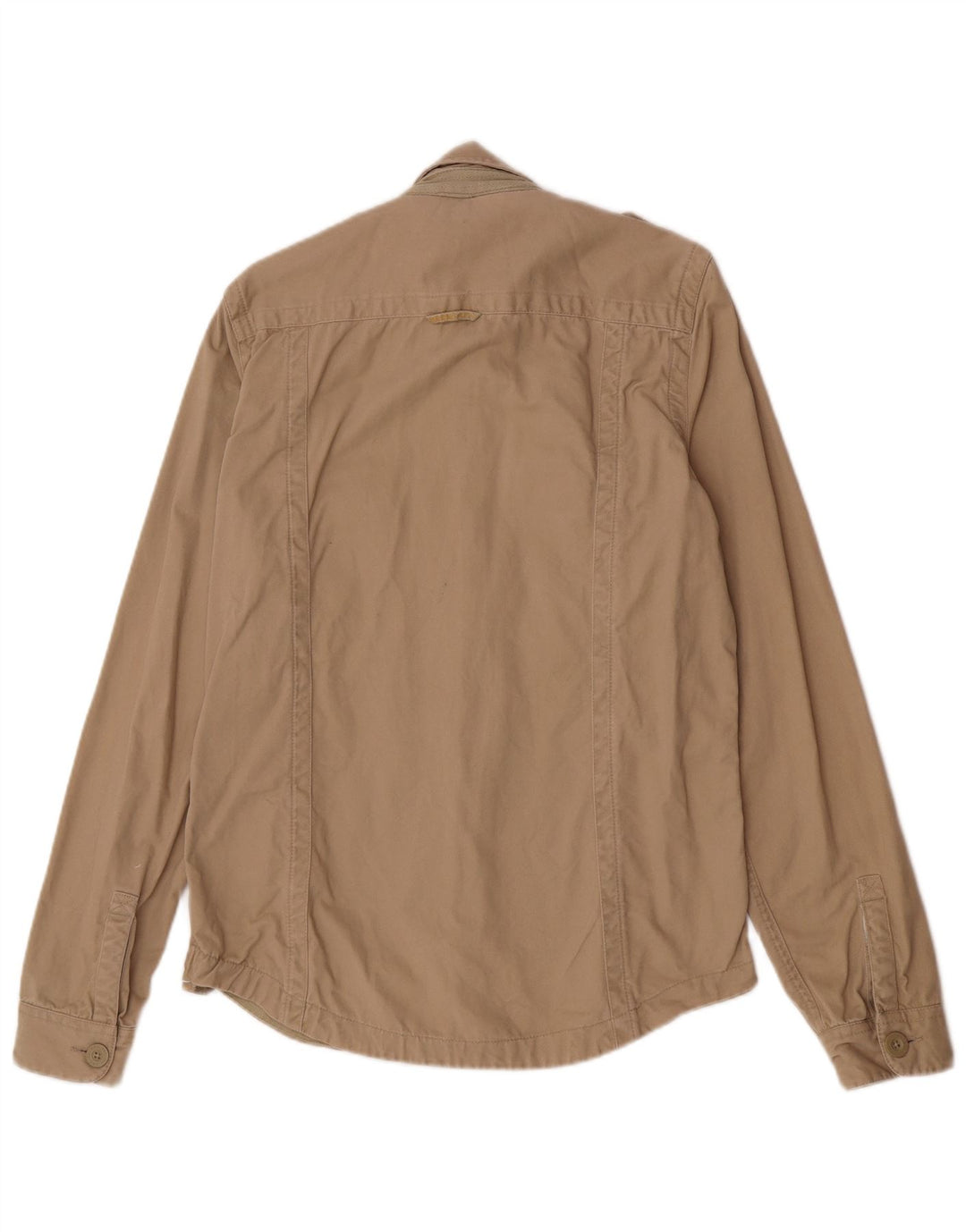Camisa militar masculina Superdry grande algodão bege