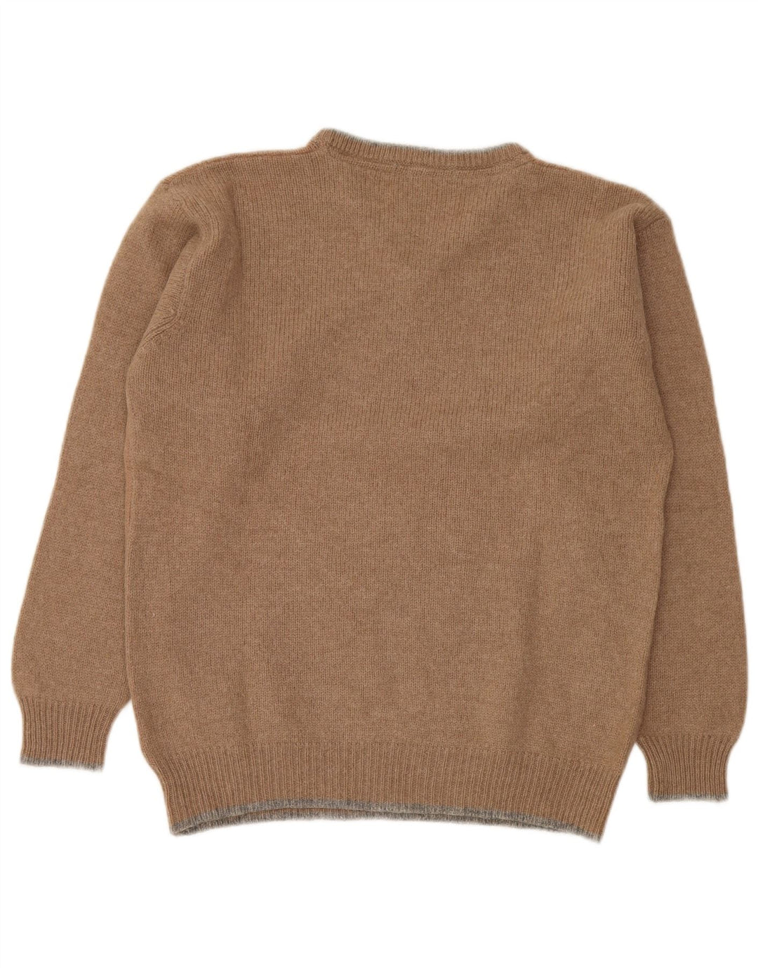 Suéter masculino Invicta com decote em V, lã virgem marrom médio