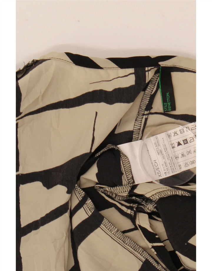 Vestido feminino Benetton Abstract Pattern Shift Reino Unido 6 XS Off White Poliéster