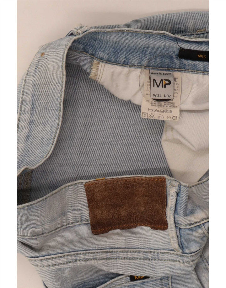 Meltin' Pot Calça jeans reta masculina W34 L32 algodão azul