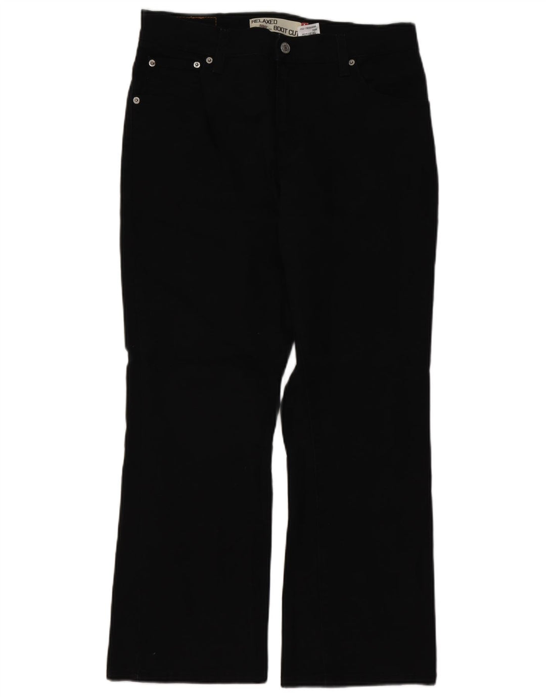 Calça Jeans Levis Feminina 550 Relaxed Fit Bootcut EUA 12 Grande W34 L29 Preta