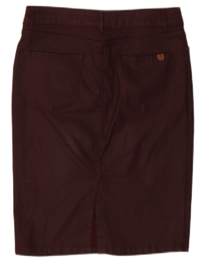 Saia lápis feminina Massimo Dutti W28 algodão médio Borgonha