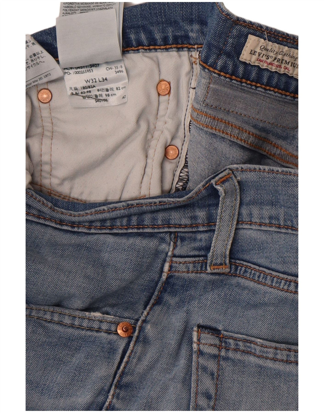 Calça Jeans Levis 511 Slim Masculina W32 L34 Azul Algodão