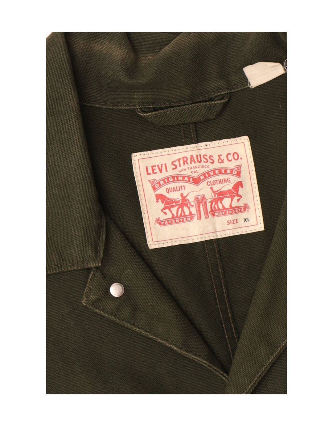 Jaqueta utilitária masculina Levi's UK 42 XL algodão cáqui