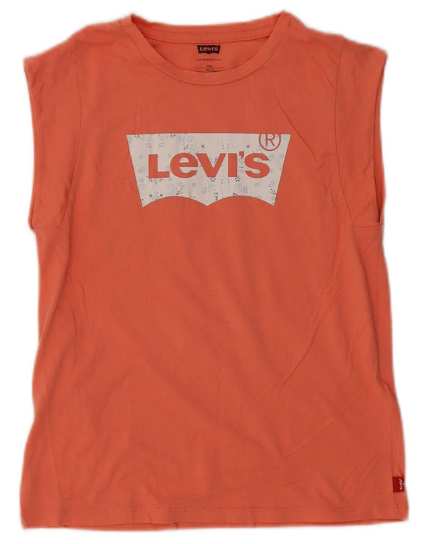 Colete gráfico Levi's para meninas 11-12 anos algodão laranja